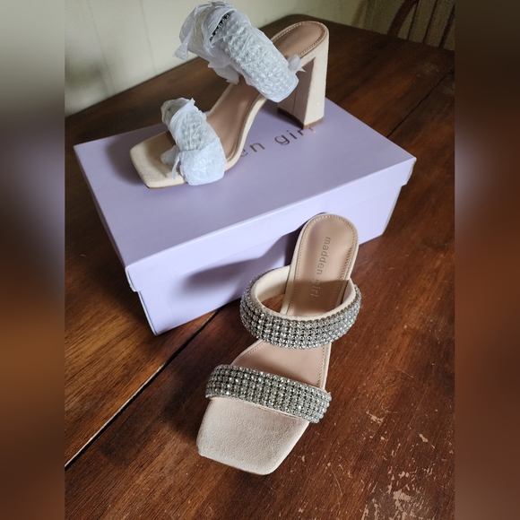 Madden Girl Rhinestone Block Heel Sandals - Picture 4 of 12